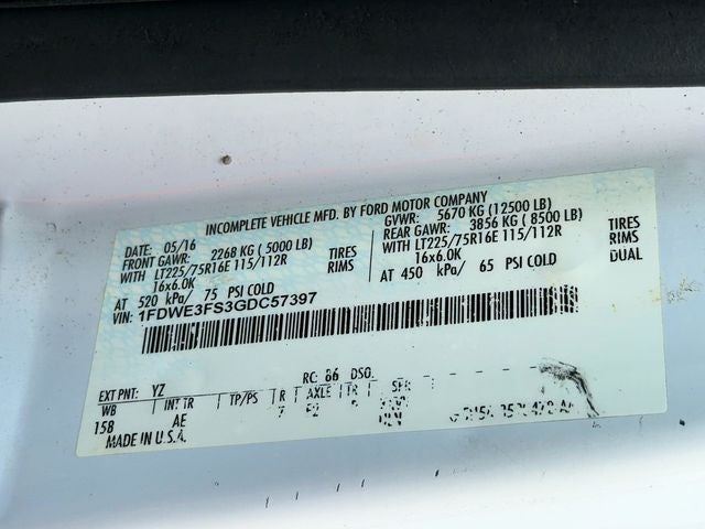 2016 Ford E-350SD Base Cutaway
