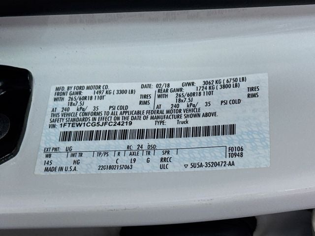 2018 Ford F-150 Lariat