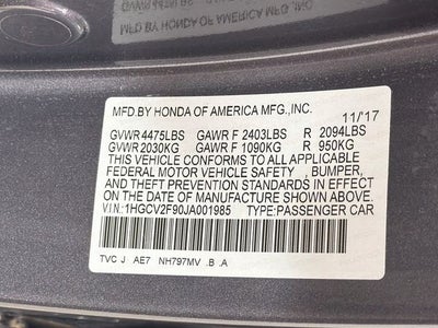 2018 Honda Accord Touring 2.0T