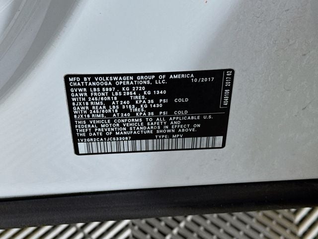 2018 Volkswagen Atlas S 4Motion