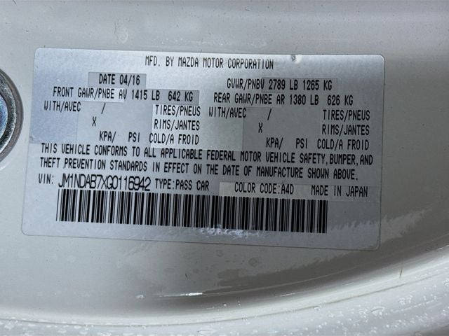 2016 Mazda Mazda Miata Sport