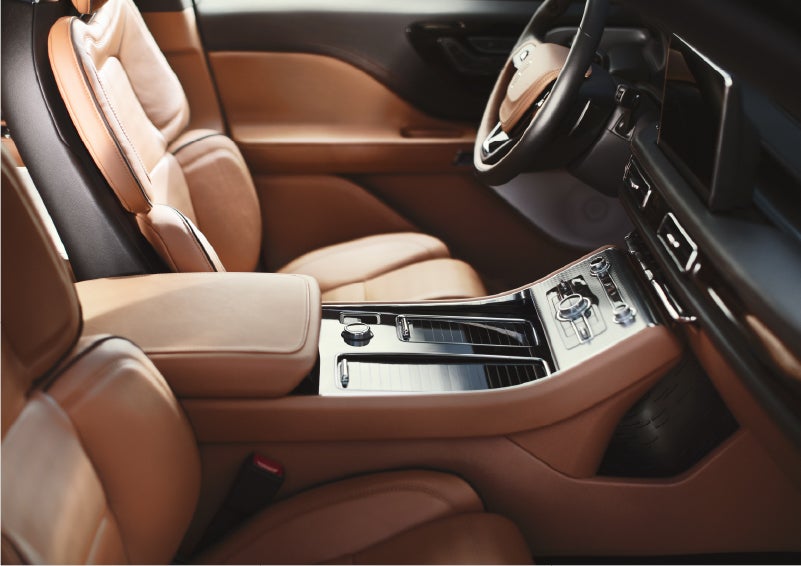 A 2023 Lincoln Aviator® Black Label model is shown in the Flight interior theme | Bozard Lincoln in Saint Augustine FL