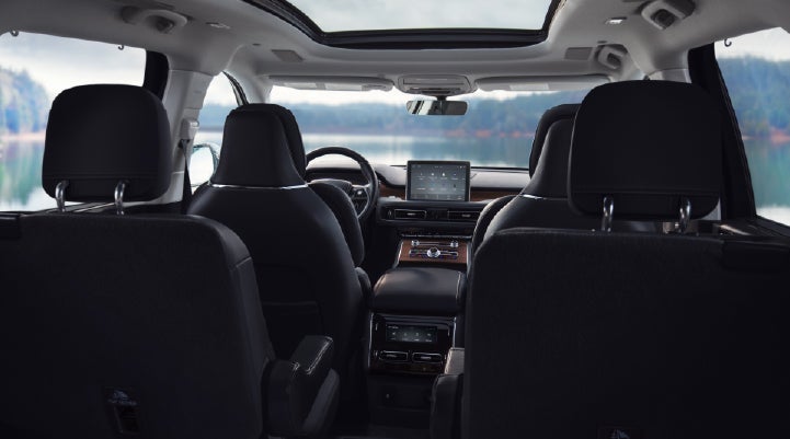 The interior of a 2024 Lincoln Aviator® SUV from behind the second row | Bozard Lincoln in Saint Augustine FL
