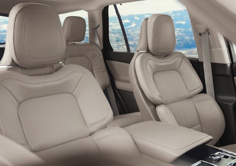 The interior of a 2024 Lincoln Aviator® SUV in the Sandstone interior color | Bozard Lincoln in Saint Augustine FL