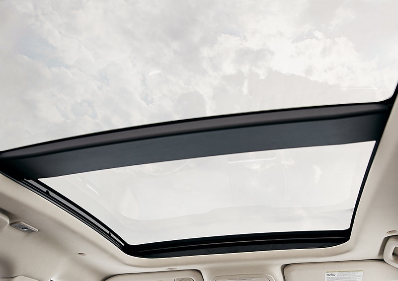 The available panoramic Vista Roof® is shown from inside a 2024 Lincoln Corsair® SUV. | Bozard Lincoln in Saint Augustine FL