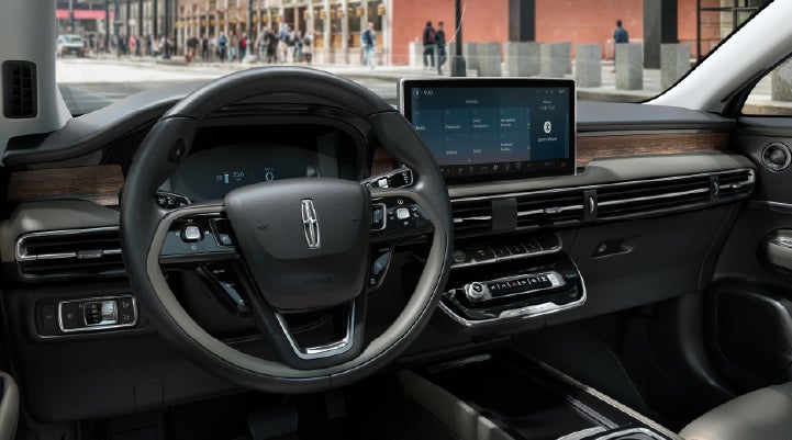 The center display of the 2026 Lincoln Corsair® SUV is showcased with its SYNC® 4 capabilities highlighted. | Bozard Lincoln in Saint Augustine FL