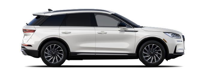 The passenger side of a Lincoln Corsair® SUV is shown in Pristine White. | Bozard Lincoln in Saint Augustine FL