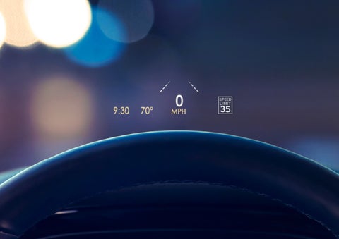 Useful driver information is being projected in front of the steering wheel on the windshield via the available head-up display. | Bozard Lincoln in Saint Augustine FL