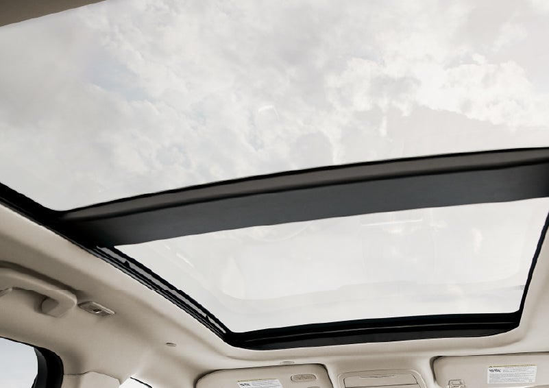 The available panoramic Vista Roof® is shown from inside a 2026 Lincoln Corsair® SUV | Bozard Lincoln in Saint Augustine FL