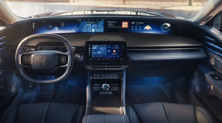A large panoramic display is shown on the dashboard of a 2026 Lincoln Nautilus® SUV | Bozard Lincoln in Saint Augustine FL
