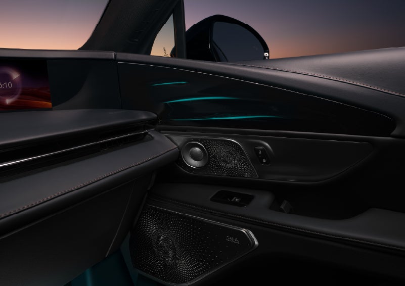 Selectable ambient lighting glows in the passenger door panel. | Bozard Lincoln in Saint Augustine FL